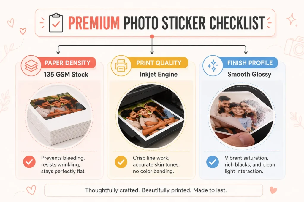 Premium photo sticker checklist design